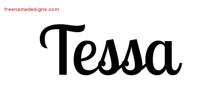Handwritten Name Tattoo Designs Tessa Free Download