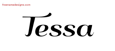 Art Deco Name Tattoo Designs Tessa Printable