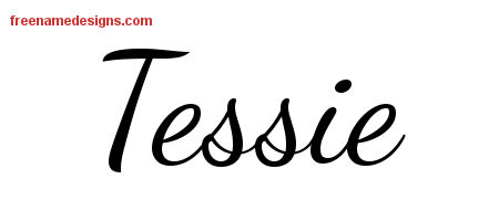 Lively Script Name Tattoo Designs Tessie Free Printout