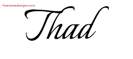 Calligraphic Name Tattoo Designs Thad Free Graphic