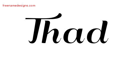 Art Deco Name Tattoo Designs Thad Graphic Download