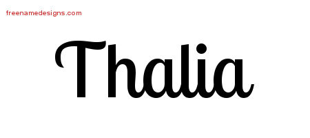 Handwritten Name Tattoo Designs Thalia Free Download
