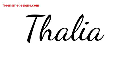Lively Script Name Tattoo Designs Thalia Free Printout