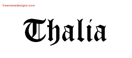 Blackletter Name Tattoo Designs Thalia Graphic Download