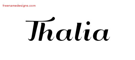Art Deco Name Tattoo Designs Thalia Printable