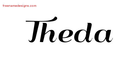 Art Deco Name Tattoo Designs Theda Printable