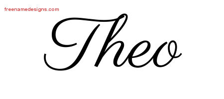 Classic Name Tattoo Designs Theo Graphic Download