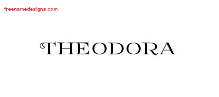 Flourishes Name Tattoo Designs Theodora Printable