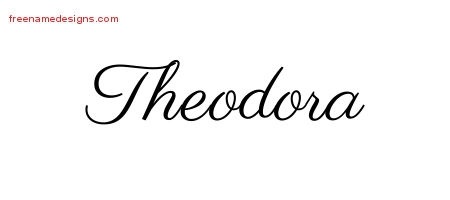 Classic Name Tattoo Designs Theodora Graphic Download