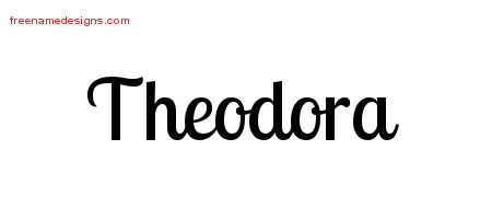 Handwritten Name Tattoo Designs Theodora Free Download