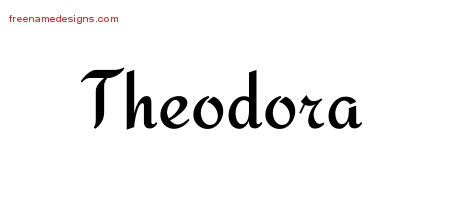 Calligraphic Stylish Name Tattoo Designs Theodora Download Free