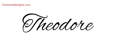 Cursive Name Tattoo Designs Theodore Free Graphic