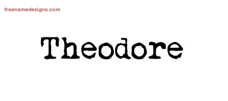 Vintage Writer Name Tattoo Designs Theodore Free