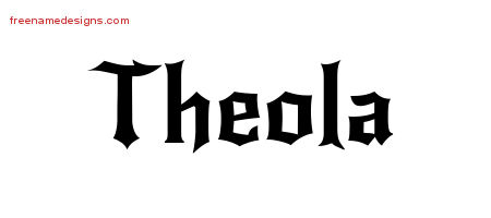 Gothic Name Tattoo Designs Theola Free Graphic