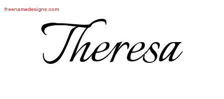 Calligraphic Name Tattoo Designs Theresa Download Free