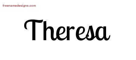 Handwritten Name Tattoo Designs Theresa Free Download
