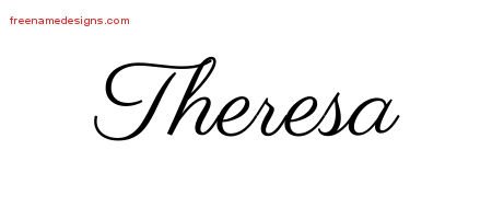 Classic Name Tattoo Designs Theresa Graphic Download