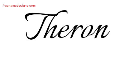 Calligraphic Name Tattoo Designs Theron Free Graphic