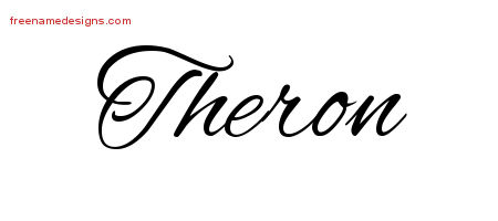 Cursive Name Tattoo Designs Theron Free Graphic