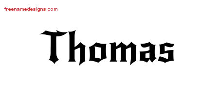 Gothic Name Tattoo Designs Thomas Free Graphic