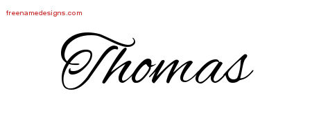 Cursive Name Tattoo Designs Thomas Free Graphic