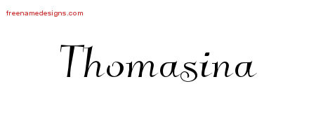 Elegant Name Tattoo Designs Thomasina Free Graphic