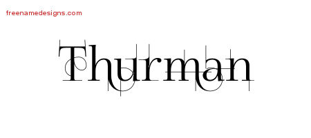 Decorated Name Tattoo Designs Thurman Free Lettering