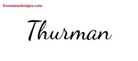 Lively Script Name Tattoo Designs Thurman Free Download