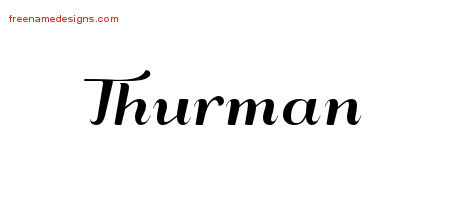 Art Deco Name Tattoo Designs Thurman Graphic Download