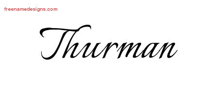 Calligraphic Name Tattoo Designs Thurman Free Graphic