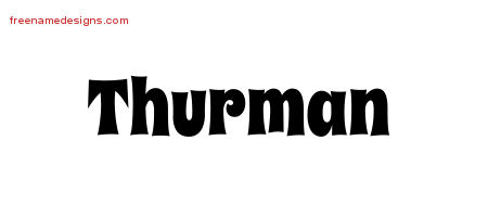 Groovy Name Tattoo Designs Thurman Free