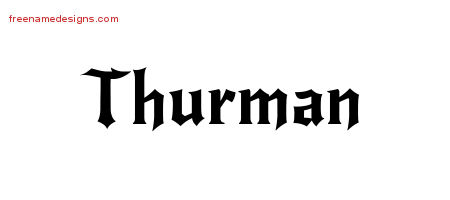Gothic Name Tattoo Designs Thurman Download Free