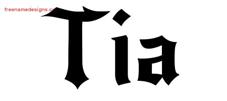 Gothic Name Tattoo Designs Tia Free Graphic