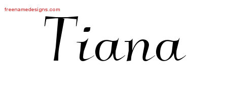 Elegant Name Tattoo Designs Tiana Free Graphic