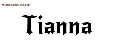 Gothic Name Tattoo Designs Tianna Free Graphic