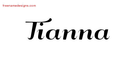 Art Deco Name Tattoo Designs Tianna Printable