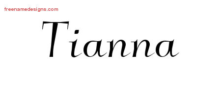 Elegant Name Tattoo Designs Tianna Free Graphic