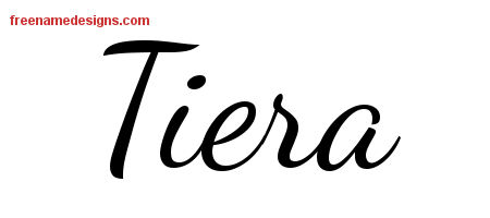 Lively Script Name Tattoo Designs Tiera Free Printout