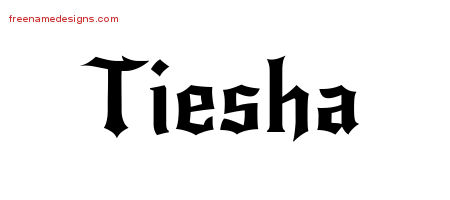 Gothic Name Tattoo Designs Tiesha Free Graphic