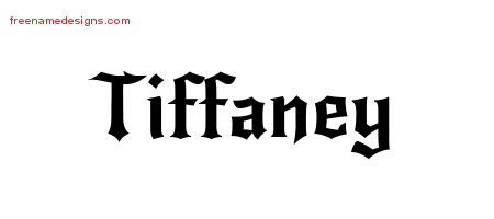 Gothic Name Tattoo Designs Tiffaney Free Graphic