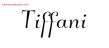 Elegant Name Tattoo Designs Tiffani Free Graphic