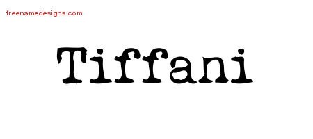 Vintage Writer Name Tattoo Designs Tiffani Free Lettering
