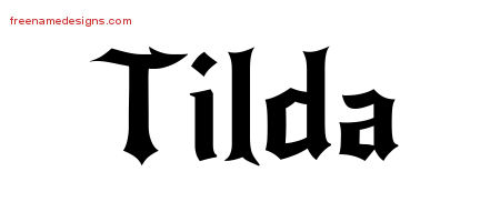 Gothic Name Tattoo Designs Tilda Free Graphic