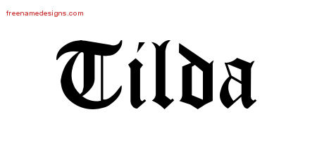 Blackletter Name Tattoo Designs Tilda Graphic Download