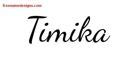 Lively Script Name Tattoo Designs Timika Free Printout
