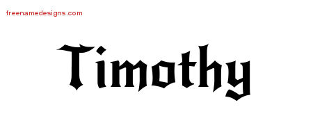 Gothic Name Tattoo Designs Timothy Free Graphic