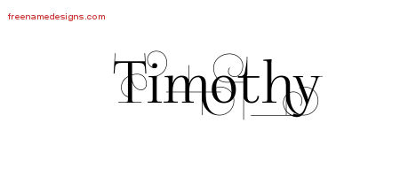 Decorated Name Tattoo Designs Timothy Free Lettering