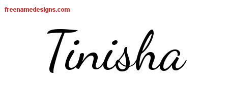 Lively Script Name Tattoo Designs Tinisha Free Printout
