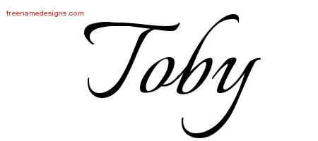 Calligraphic Name Tattoo Designs Toby Free Graphic