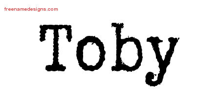 Typewriter Name Tattoo Designs Toby Free Printout